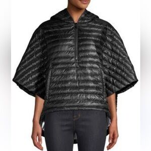 NWT. Retail $129. Size XS/S. THINK ROYLN black and silver hooded puffer poncho.